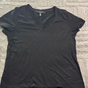 White House Black Market Classic Black V-Neck Tee